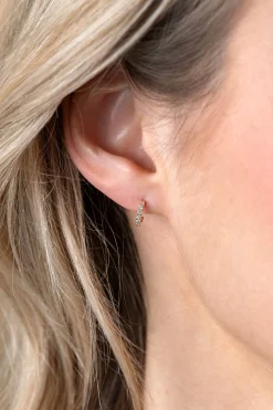 8mm ZINZI Gold 14 krt gouden halve oorringen bezet met witte zirconia's ZGO458