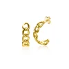 12mm ZINZI Gold 14 krt gouden oorstekers half rond gezet met gourmet schakels, 3mm breed ZGO375