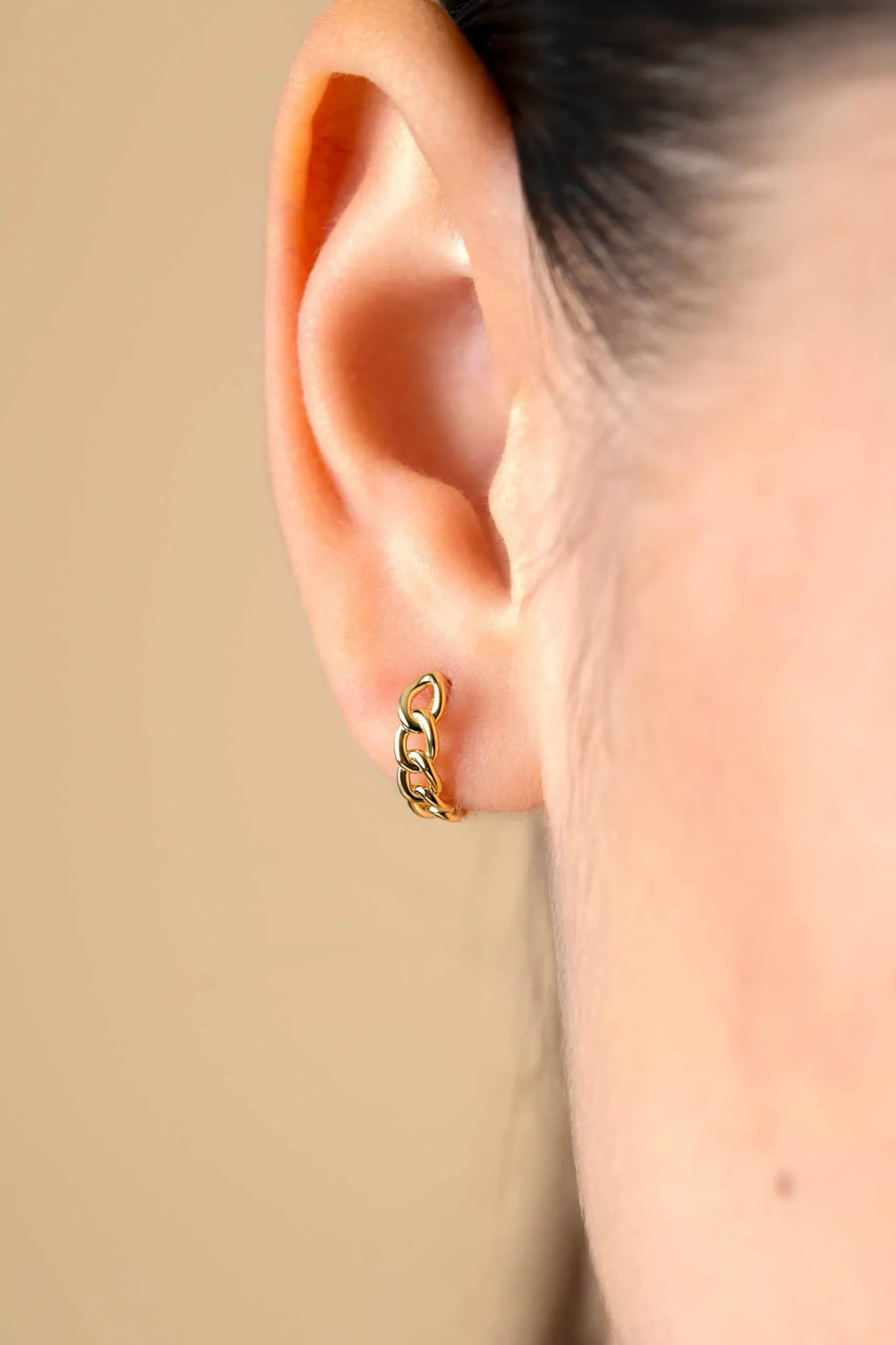 12mm ZINZI Gold 14 krt gouden oorstekers half rond gezet met gourmet schakels, 3mm breed ZGO375