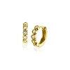 13mm ZINZI Gold 14 krt gouden oorringen met ronde zettingen bezet met witte zirconia's, luxe klapsluiting 13mm x 2,7mm buis ZGO507