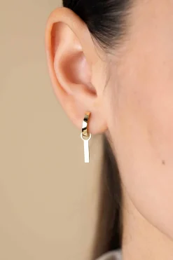 15mm ZINZI Gold 14 krt gouden oorbedels met glad staafje ZGCH479 (zonder oorringen)
