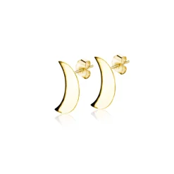 9mm ZINZI Gold 14 krt gouden halve maan oorstekers 9mm ZGO384