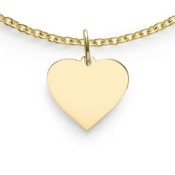 11mm ZINZI Gold 14 krt gouden hanger met glanzend hartje van 11mm ZGH363-11 (zonder collier)