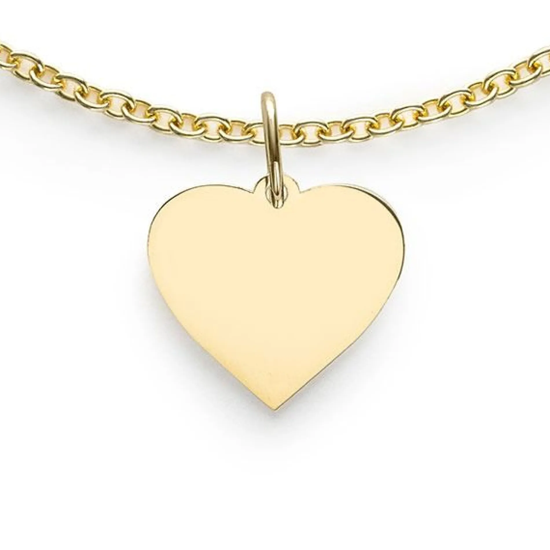 11mm ZINZI Gold 14 krt gouden hanger met glanzend hartje van 11mm ZGH363-11 (zonder collier)