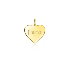 11mm ZINZI Gold 14 krt gouden hanger met glanzend hartje van 11mm ZGH363-11 (zonder collier)
