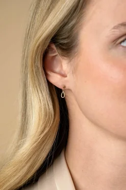 13mm ZINZI Gold 14 krt gouden oorstekers met hangende open druppelvorm ZGO521