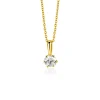 8,5mm ZINZI Gold 14 krt gouden hanger bezet met een witte ronde zirkonia (4,5mm) ZGH544 (zonder collier)
