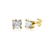 3mm ZINZI Gold 14 krt gouden oorknoppen 3mm met witte zirconia in chaton zetting ZGO385