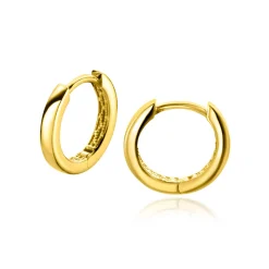 12mm ZINZI Gold 14 krt gouden oorringen met luxe klapsluiting 12mm x 1,7mm vierkante buis ZGO321