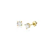 3mm ZINZI Gold 14 krt gouden oorknopjes bezet met een witte zirconia in vierpootszetting ZGO475
