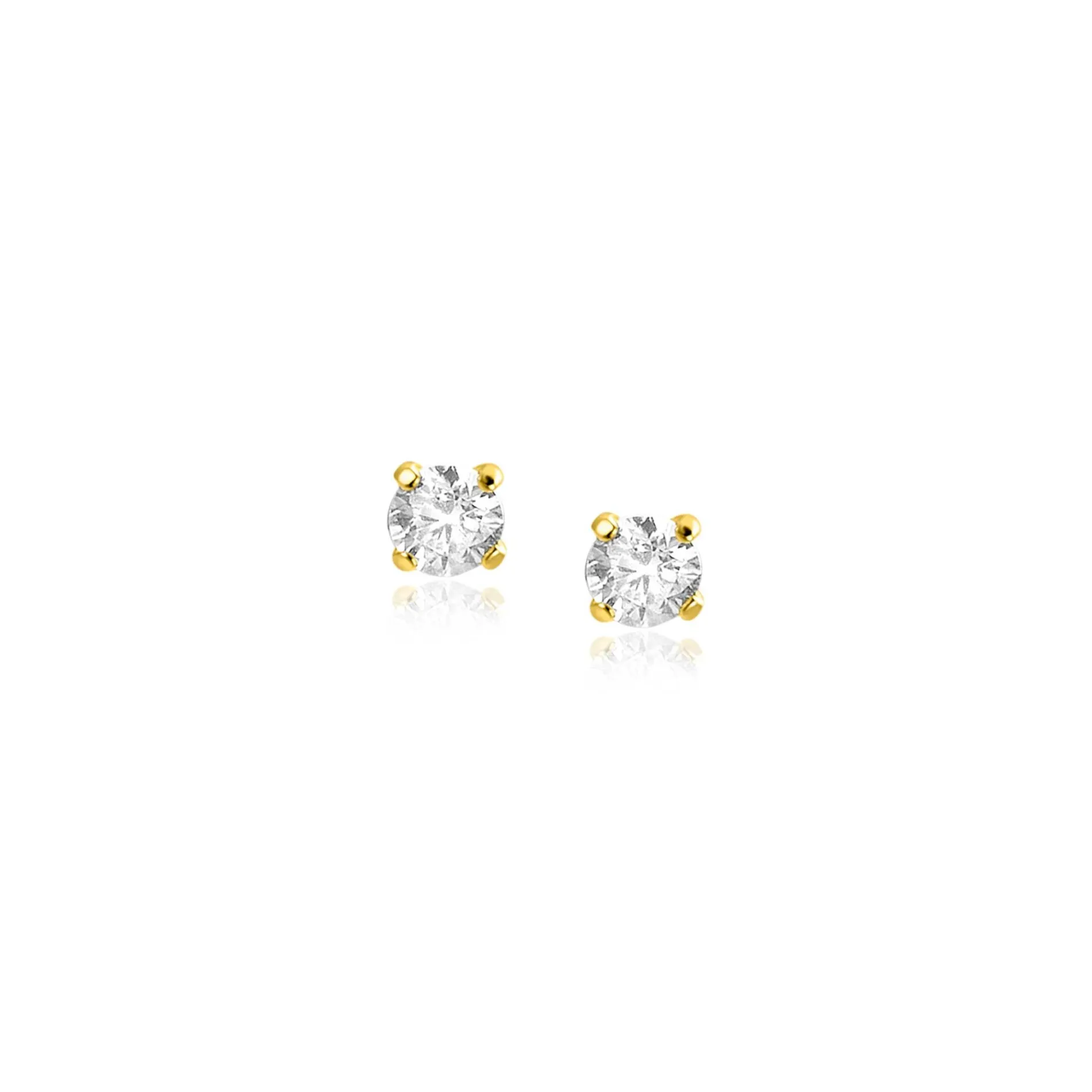 3mm ZINZI Gold 14 krt gouden oorknopjes bezet met een witte zirconia in vierpootszetting ZGO475