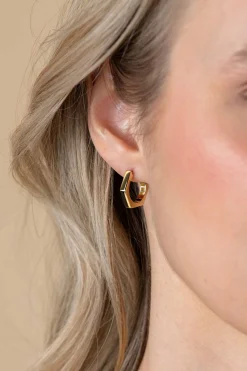 17,5mm ZINZI Gold 14 krt gouden oorringen zeshoeksvorm vierkante buis 2,7mm met luxe klapsluiting ZGO440
