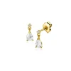 8mm ZINZI Gold 14 krt gouden oorknoppen met een peervormige en ronde witte zirkonia ZGO514