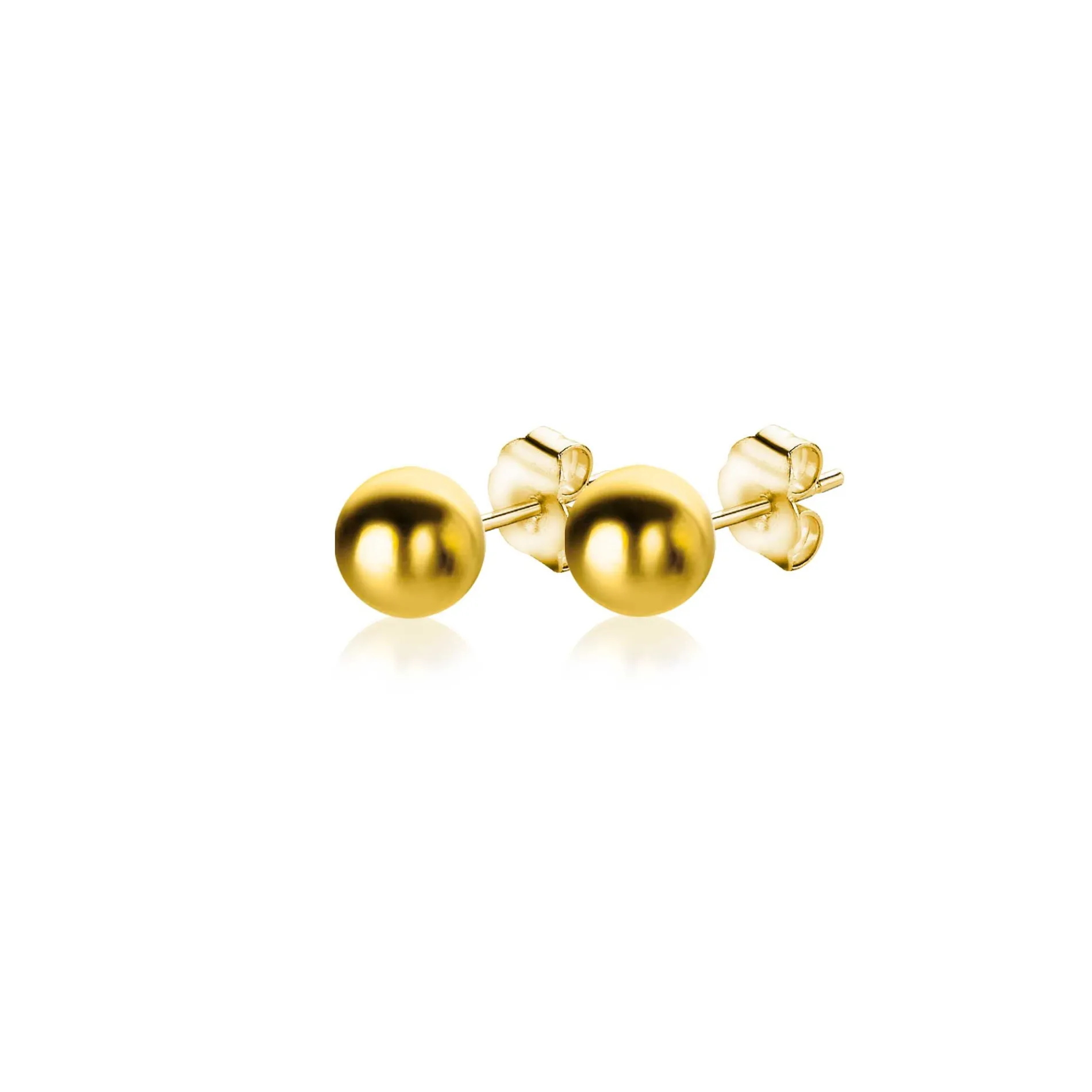 3mm ZINZI Gold 14 krt gouden glanzende bol oorknoppen 3mm ZGO393