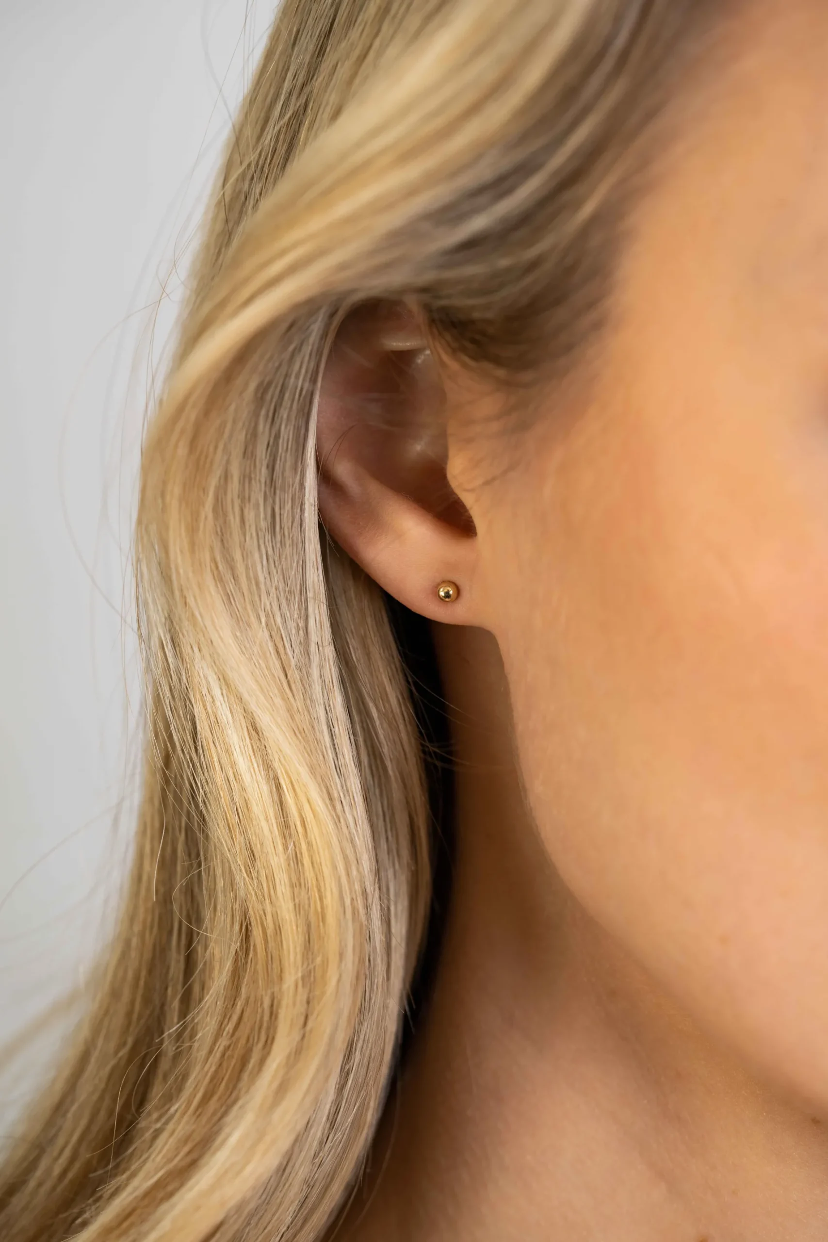 3mm ZINZI Gold 14 krt gouden glanzende bol oorknoppen 3mm ZGO393