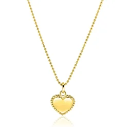 18mm ZINZI gold plated zilveren hanger hart met parelrand voor gravure ZIH2652G (zonder collier)