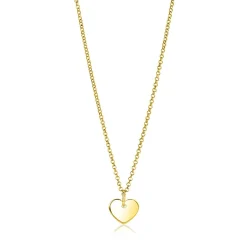 12mm ZINZI gold plated zilveren hanger glad hart voor gravure ZIH2346G12 (zonder collier)