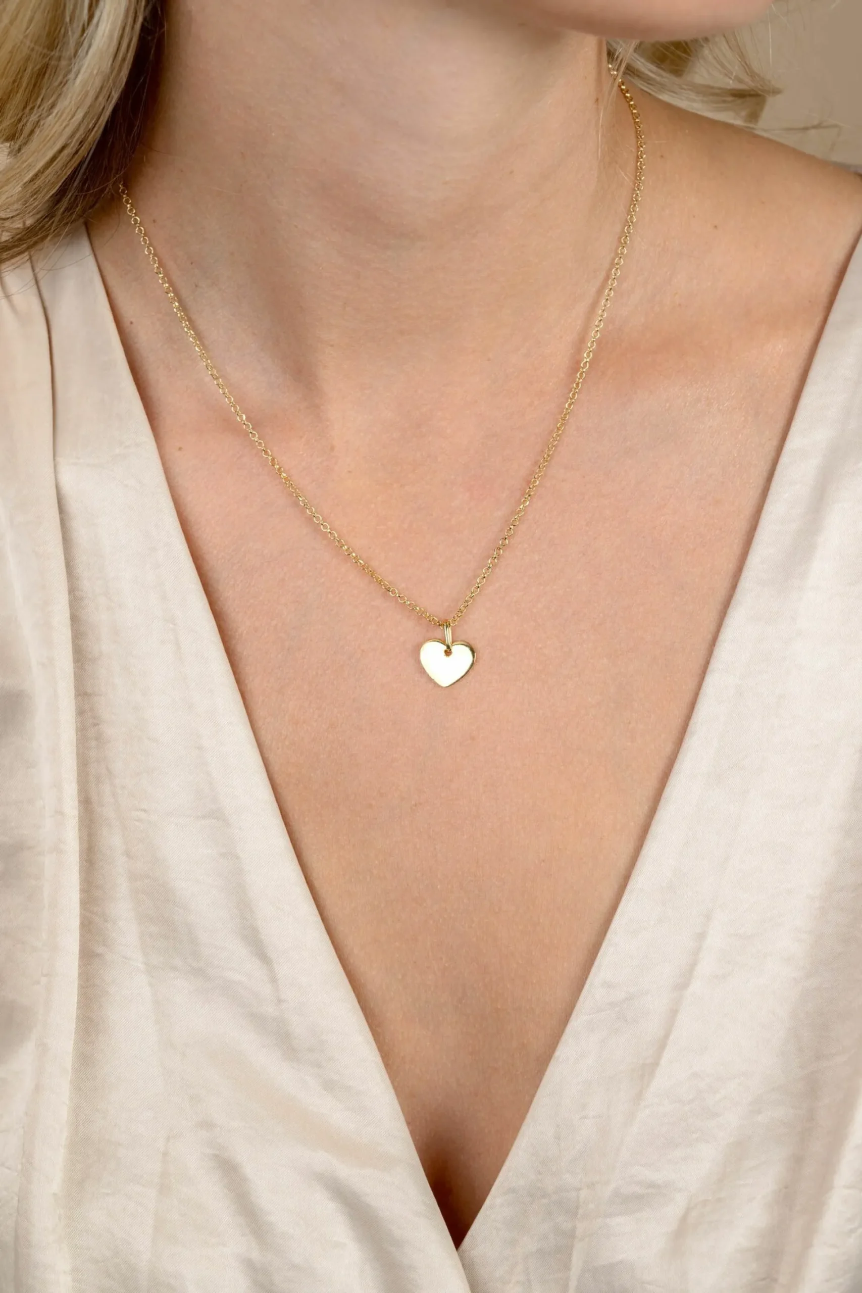 12mm ZINZI gold plated zilveren hanger glad hart voor gravure ZIH2346G12 (zonder collier)