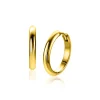 20mm ZINZI gold plated zilveren gladde oorringen met ronde buis 3mm met luxe klapsluiting ZIO2602G