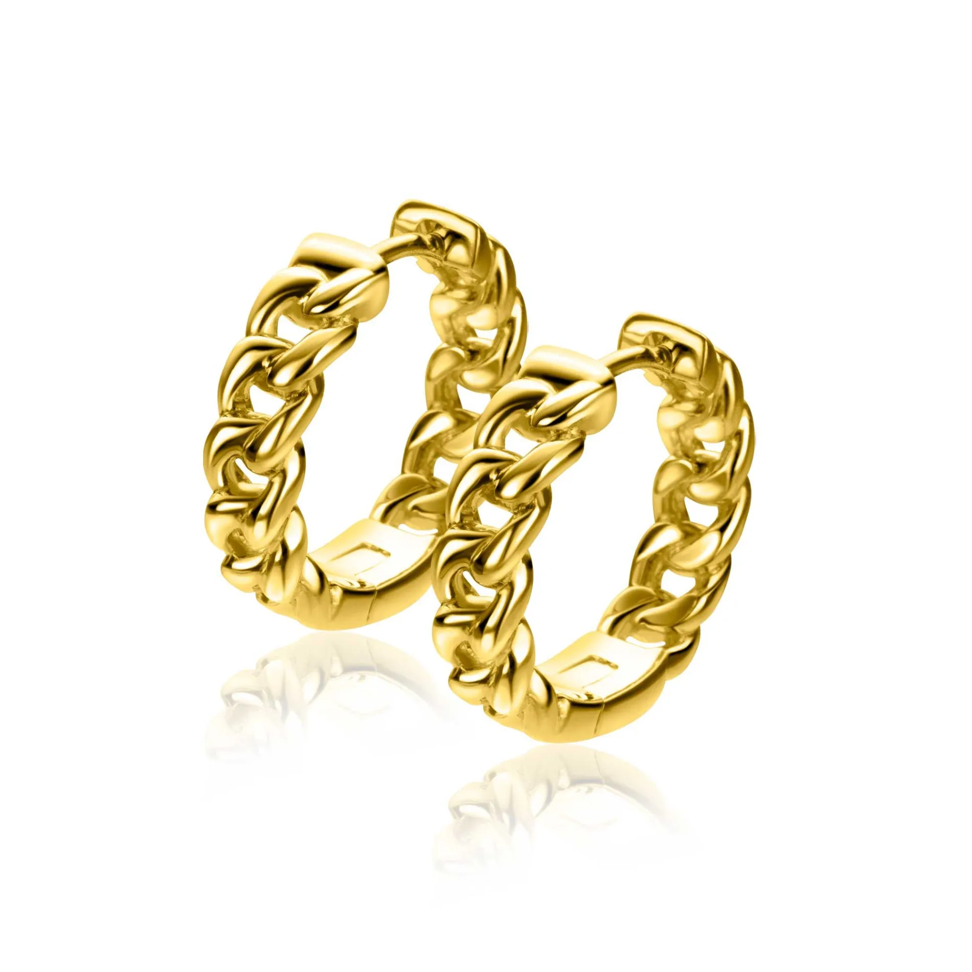 18mm ZINZI gold plated zilveren oorringen gourmet schakel 18x4,5mm ZIO2595