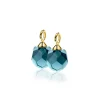 10mm ZINZI gold plated zilveren oorbedels blauwe bead 10mm ZICH266BG (zonder oorringen)