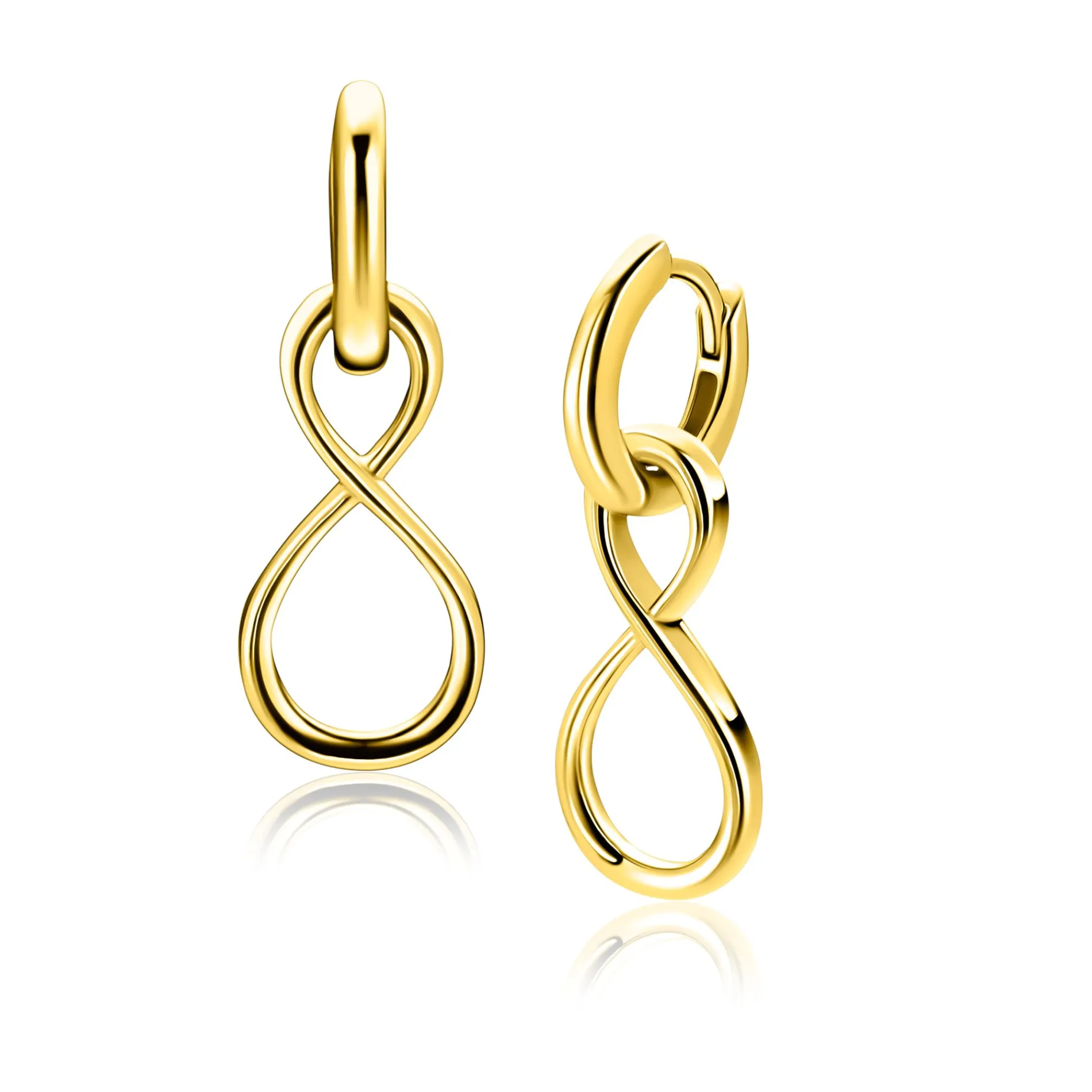 20mm ZINZI gold plated zilveren oorbedels infinity ZICH2717G (zonder oorringen)