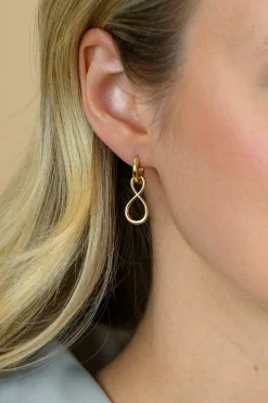 20mm ZINZI gold plated zilveren oorbedels infinity ZICH2717G (zonder oorringen)
