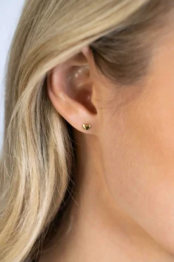 4mm ZINZI gold plated zilveren oorknopjes hartje ZIO2365G