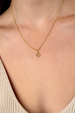 9mm ZINZI gold plated zilveren Leeuw sterrenbeeldhanger bezet met witte zirconia ZIHY-LEE (zonder collier)