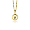9mm ZINZI gold plated zilveren Stier sterrenbeeldhanger bezet met witte zirconia ZIHY-STI (zonder collier)