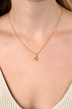 9mm ZINZI gold plated zilveren Stier sterrenbeeldhanger bezet met witte zirconia ZIHY-STI (zonder collier)