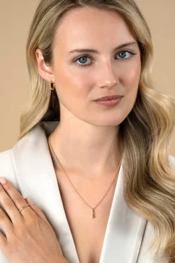 15mm ZINZI gold plated zilveren oorringen bezet met champagne, peridot en witte zirconia's met luxe klapsluiting ZIO2612