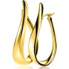 49mm ZINZI gold plated zilveren grote oorringen in organische vorm met een speelse twist en handige bovensluiting ZIO2675G