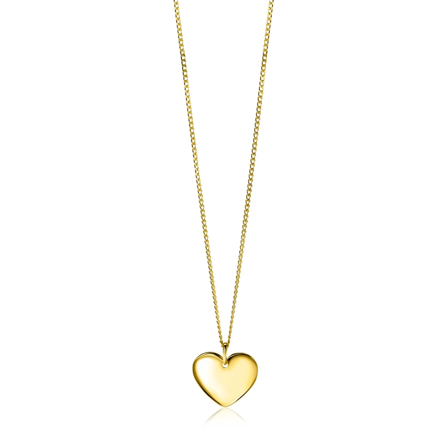 20mm ZINZI gold plated zilveren hanger glad hart voor gravure ZIH2346G20 (zonder collier)