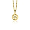 9mm ZINZI gold plated zilveren Vis sterrenbeeldhanger bezet met witte zirconia ZIHY-VIS (zonder collier)