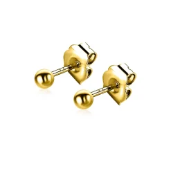 3mm ZINZI gold plated zilveren oorknoppen glad bol ZIO805G