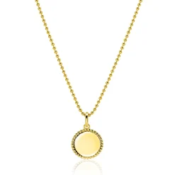 12mm ZINZI gold plated zilveren coin hanger met parelrand voor gravure ZIH2650G (zonder collier)