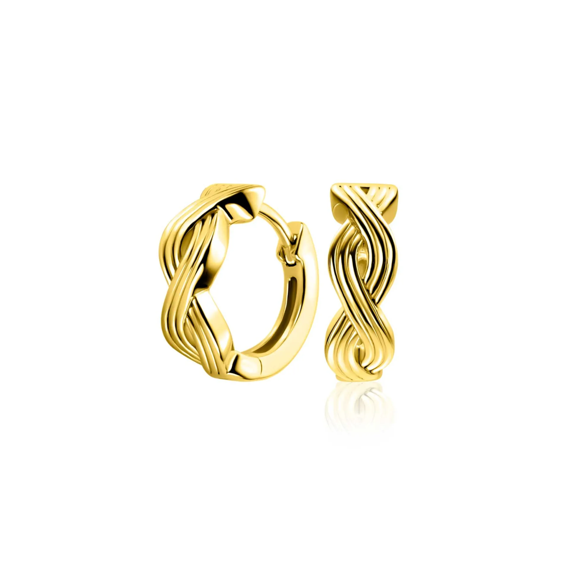 15mm ZINZI gold plated zilveren oorringen met luxe Infinity teken en klapsluiting ZIO2684