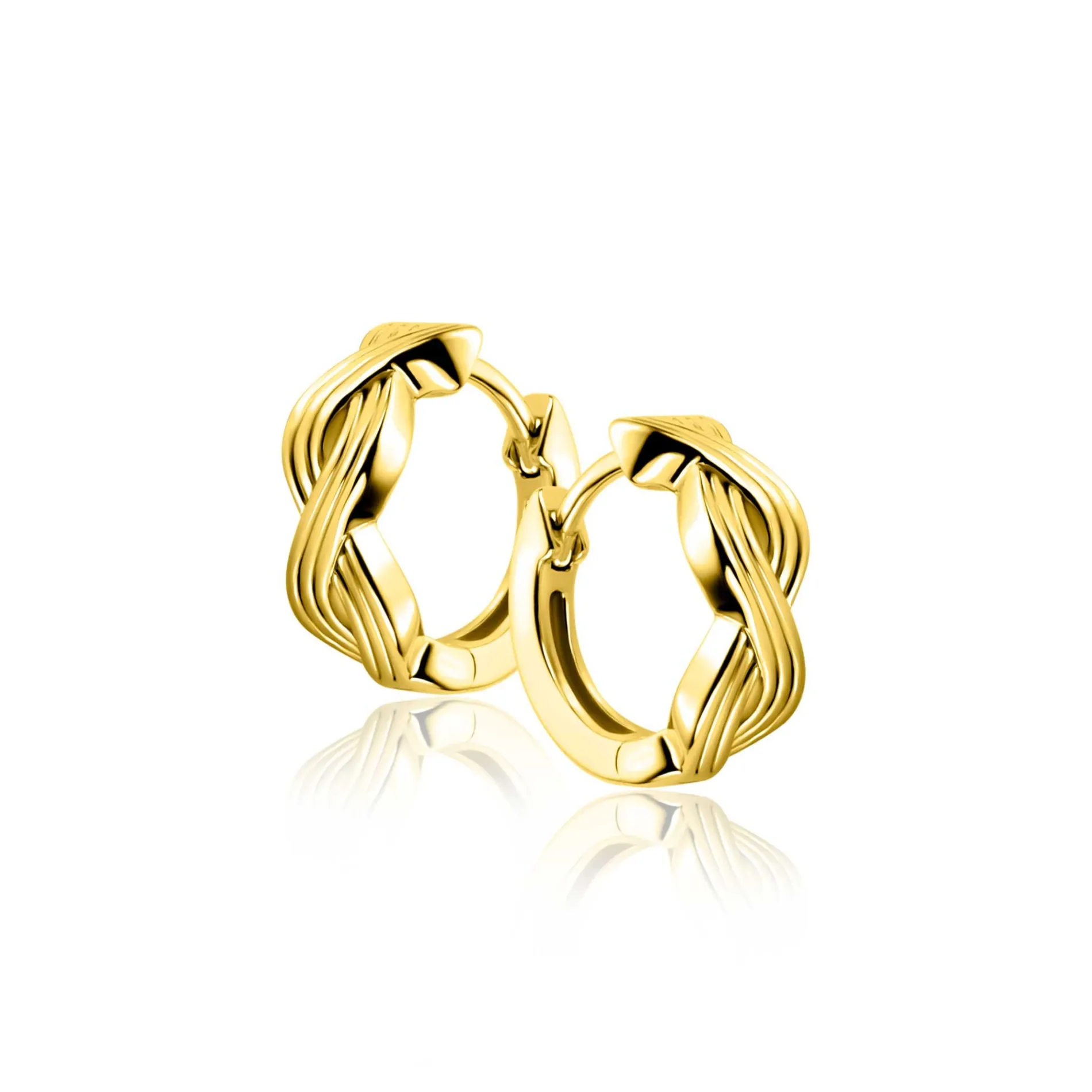 15mm ZINZI gold plated zilveren oorringen met luxe Infinity teken en klapsluiting ZIO2684