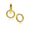 9,5mm ZINZI gold plated zilveren oorbedels ronde vorm met touweffect ZICH2594G (zonder oorringen)