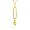 37mm ZINZI gold plated zilveren hanger met trendy open ovale vorm en peervormige hanger groen peridot ZIH2430 (zonder collier)