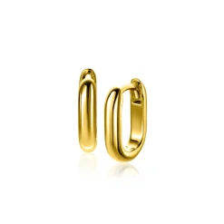14,5mm ZINZI gold plated zilveren oorringen in ovale vorm met ronde buis 3mm breed ZIO2603G