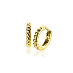 14mm ZINZI gold plated zilveren oorringen met kleine druppels en luxe klapsluiting ZIO2688G
