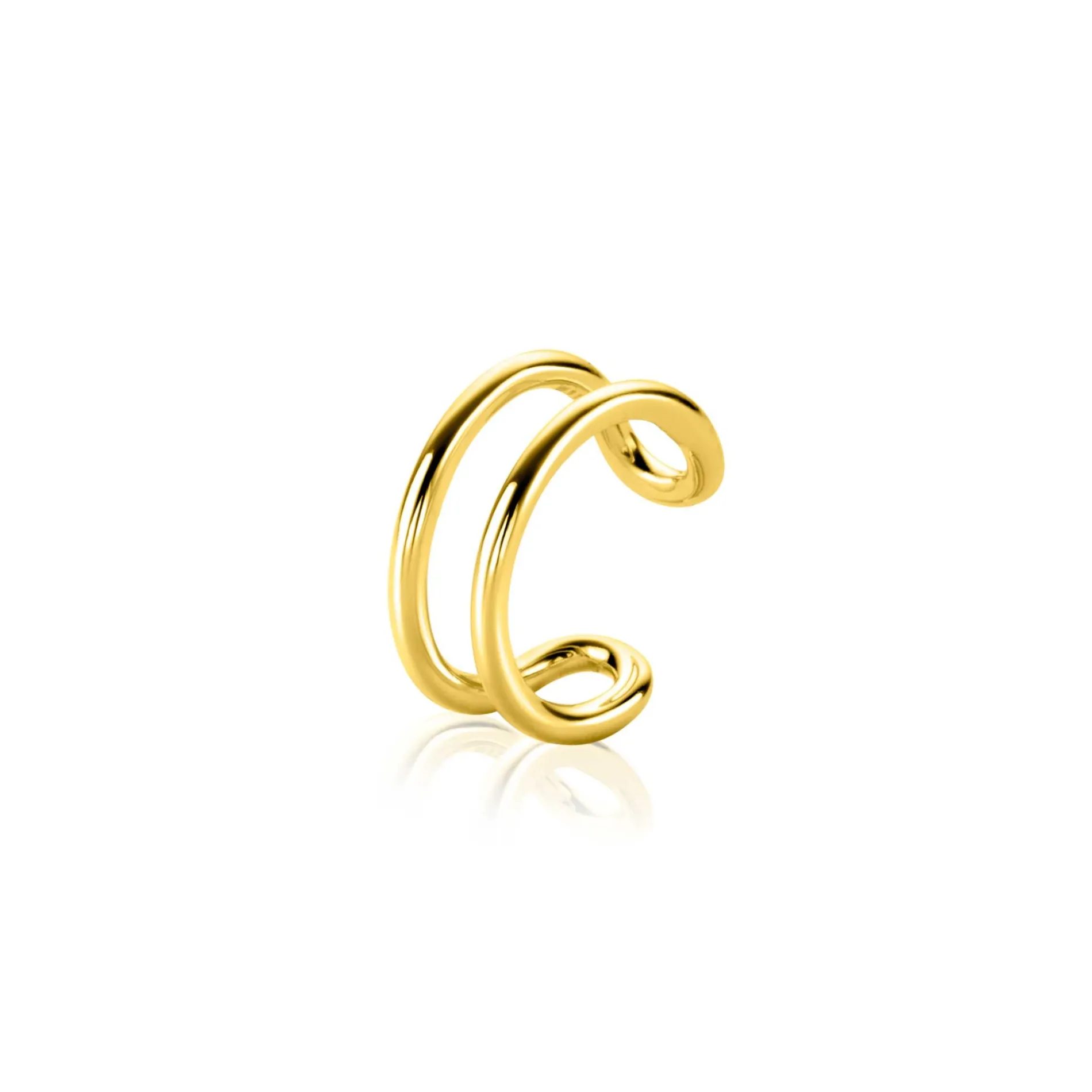 12,5mm ZINZI gold plated zilveren ear cuff multi-look dubbele buis 5,5mm breed per stuk geprijsd ZIO-CUFF4G