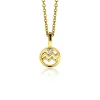 9mm ZINZI gold plated zilveren Waterman sterrenbeeldhanger bezet met witte zirconia ZIHY-WAT (zonder collier)