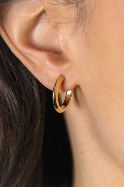20mm ZINZI gold plated zilveren halve oorringen 3mm buisdikte met stekers ZIO2432G