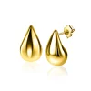20mm ZINZI gold plated zilveren oorstekers in organische druppelvorm ZIO2589G