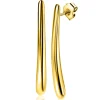 49mm ZINZI gold plated zilveren oorstekers in langwerpige druppelvorm ZIO2674G