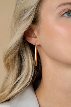 49mm ZINZI gold plated zilveren oorstekers in langwerpige druppelvorm ZIO2674G