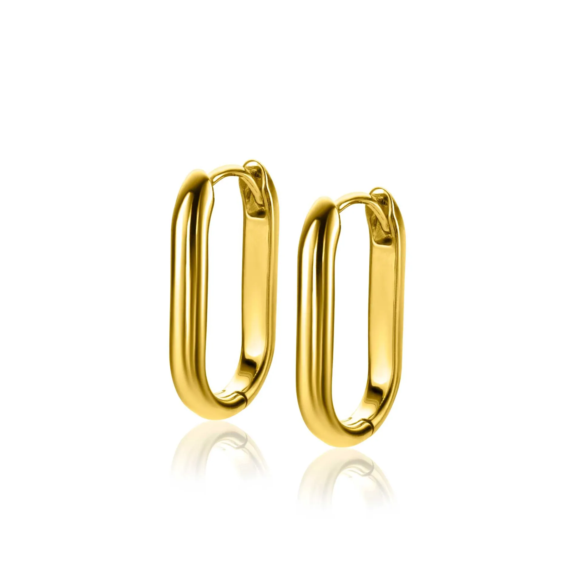 20mm ZINZI gold plated zilveren oorringen in ovale vorm met ronde buis 3mm breed ZIO2605G